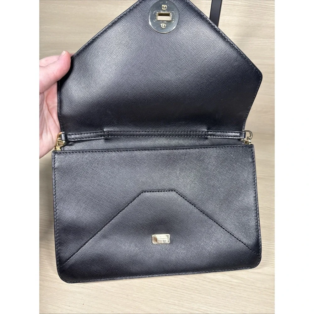 Tory Burch Kira Clutch Shoulder Envelope Cross Body‎ Purse Removable Gold Chain